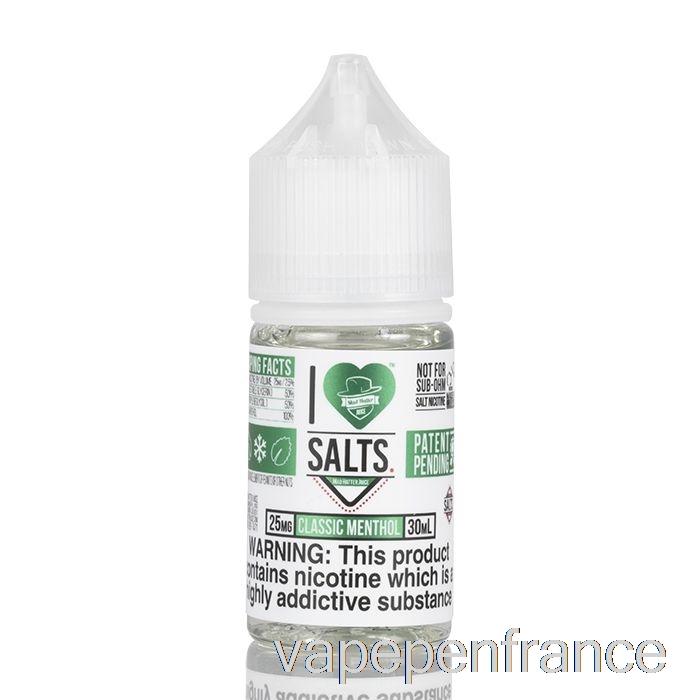 Menthol Classique - J'aime Les Sels - Stylo Vape 30 Ml 25 Mg